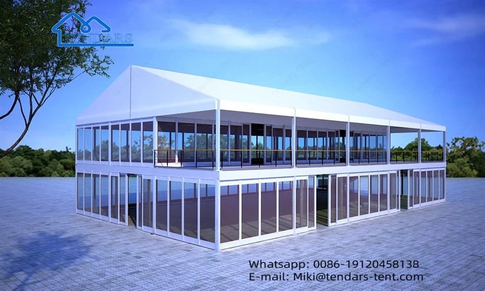 15 × 25m Ob chav -Decker Marquee Tsev Pheebsuab